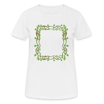 Feuilles forme carrée Cadre carré - T-shirt respirant Femme - blanc - Devant - AI Model Female 172 dark (172cm)