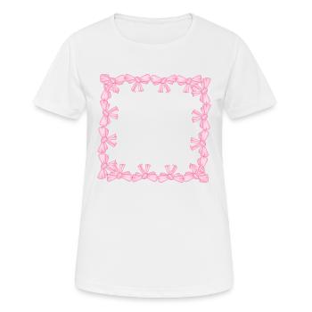 rahmen quadrat viereck schleifen rosa - Frauen T-Shirt atmungsaktiv - Weiß - Vorne - AI Model Female 172 dark (172cm)