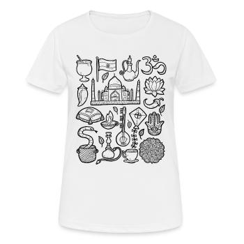 Inde - T-shirt respirant Femme - blanc - Devant - AI Model Female 172 dark (172cm)