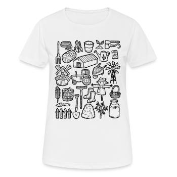 Farm - Frauen T-Shirt atmungsaktiv - Weiß - Vorne - AI Model Female 172 dark (172cm)