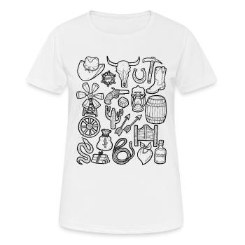 Wilder Westen - Frauen T-Shirt atmungsaktiv - Weiß - Vorne - AI Model Female 172 dark (172cm)
