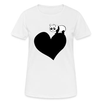 panda herz tierliebe bär - Frauen T-Shirt atmungsaktiv - Weiß - Vorne - AI Model Female 172 dark (172cm)