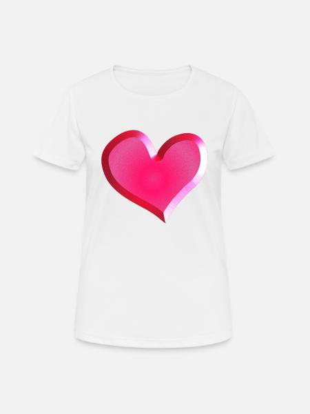 Pinkes Herz Symbol Glitzer pink - Frauen T-Shirt atmungsaktiv - Weiß