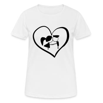 herz symbol liebespaar - Frauen T-Shirt atmungsaktiv - Weiß - Vorne - AI Model Female 172 dark (172cm)