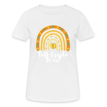 Talk Crypto To Me Bohemian Rainbow Shirt - Women's Breathable T-Shirt - white - Front - AI Model Female 172 dark (172cm)