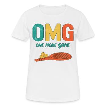 Phrases de padel amusantes OMG Un jeu de plus - T-shirt respirant Femme - blanc - Devant - AI Model Female 172 dark (172cm)