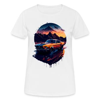 Klassischer Sportwagen - Frauen T-Shirt atmungsaktiv - Weiß - Vorne - AI Model Female 172 dark (172cm)