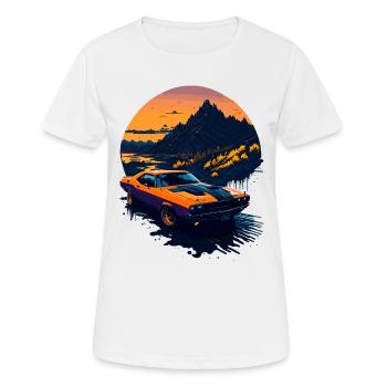 Klassischer Sportwagen - Frauen T-Shirt atmungsaktiv - Weiß - Vorne - AI Model Female 172 dark (172cm)
