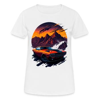 Klassischer Sportwagen - Frauen T-Shirt atmungsaktiv - Weiß - Vorne - AI Model Female 172 dark (172cm)