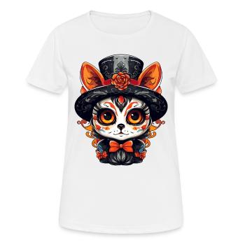 Souci mexicain Chat 3 - T-shirt respirant Femme - blanc - Devant - AI Model Female 172 dark (172cm)