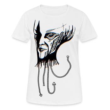 visage étrange - T-shirt respirant Femme - blanc - Devant - AI Model Female 172 dark (172cm)