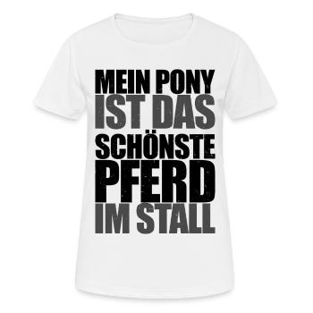 Mein Pony ist das schönste Pferd im Stall - Frauen T-Shirt atmungsaktiv - Weiß - Vorne - AI Model Female 172 dark (172cm)
