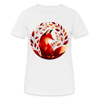 Fuchs und Herbstblätter - Frauen T-Shirt atmungsaktiv - Weiß - Vorne - AI Model Female 172 dark (172cm)