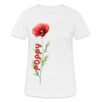 Flower greeting poppy - Women's Breathable T-Shirt - white - Front - AI Model Female 172 dark (172cm)