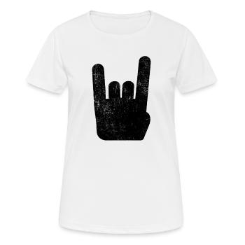 Pommesgabel Metal Hand Rock Metal Musik - Frauen T-Shirt atmungsaktiv - Weiß - Vorne - AI Model Female 172 dark (172cm)