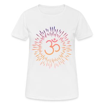 Buddhist Symbol Om Yoga Meditation Gift - Women's Breathable T-Shirt - white - Front - AI Model Female 172 dark (172cm)