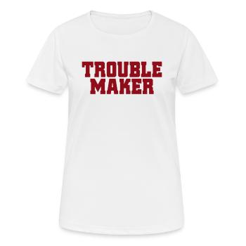 Trouble Stress Ennuis Inscription My Name Is Trouble - T-shirt respirant Femme - blanc - Devant - AI Model Female 172 dark (172cm)