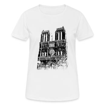 Notre Dame Paris Skyline Frankreich I Love Paris - Frauen T-Shirt atmungsaktiv - Weiß - Vorne - AI Model Female 172 dark (172cm)
