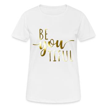 Beyoutiful Be You Tiful Mindfulness Yoga Beautiful - Women's Breathable T-Shirt - white - Front - AI Model Female 172 dark (172cm)
