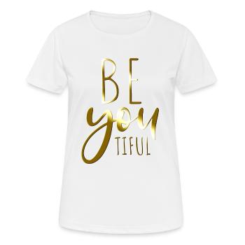 Beyoutiful Be You Tiful Mindfulness Yoga Beautiful - Women's Breathable T-Shirt - white - Front - AI Model Female 172 dark (172cm)