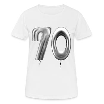 70. Geburtstag Ballons Geburtstagsballons 70 Jahre - Frauen T-Shirt atmungsaktiv - Weiß - Vorne - AI Model Female 172 dark (172cm)