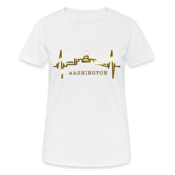 Washington D.C. Skyline Heartbeat Côte Est des États-Unis - T-shirt respirant Femme - blanc - Devant - AI Model Female 172 dark (172cm)