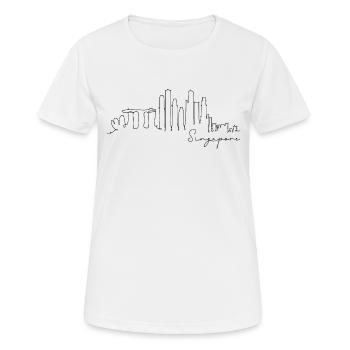 Singapore Skyline Silhouette Asia I Love Singapore - Women's Breathable T-Shirt - white - Front - AI Model Female 172 dark (172cm)