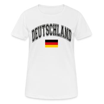 Germany - Women's Breathable T-Shirt - white - Front - AI Model Female 172 dark (172cm)