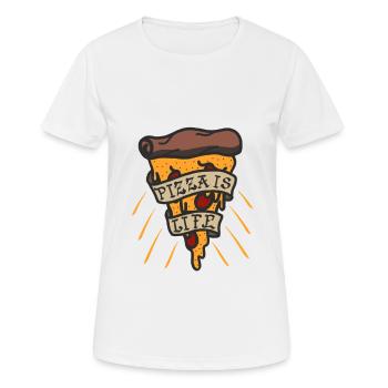 Pizza Is Life, Pizza Is Love ! Cadeau ! - T-shirt respirant Femme - blanc - Devant - AI Model Female 172 dark (172cm)