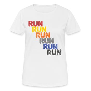 Run Run Run - Running Shirt - Women's Breathable T-Shirt - white - Front - AI Model Female 172 dark (172cm)