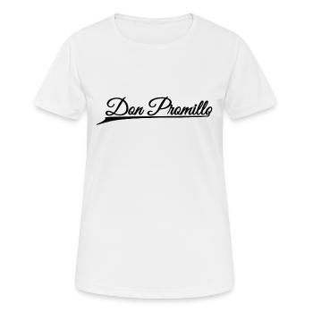 Don Promillo - Trink Fun Shirt - Frauen T-Shirt atmungsaktiv - Weiß - Vorne - AI Model Female 172 dark (172cm)