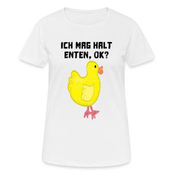 Ich Mag Halt Enten Ok - Frauen T-Shirt atmungsaktiv - Weiß - Vorne - AI Model Female 172 dark (172cm)