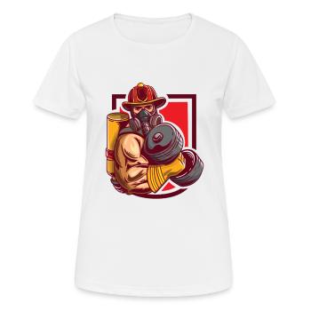 Entraînement de pompier - T-shirt respirant Femme - blanc - Devant - AI Model Female 172 dark (172cm)