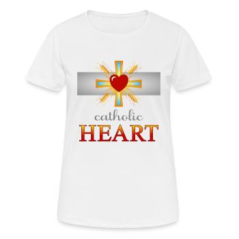 Cœur catholique - T-shirt respirant Femme - blanc - Devant - AI Model Female 172 dark (172cm)