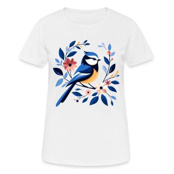 Bleu - T-shirt respirant Femme - blanc - Devant - AI Model Female 172 dark (172cm)
