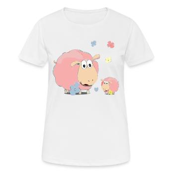 Rosa Schafe - Frauen T-Shirt atmungsaktiv - Weiß - Vorne - AI Model Female 172 dark (172cm)