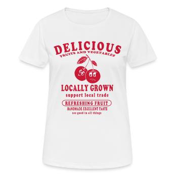 Lokale Früchte, ausgezeichneter Geschmack, handgefertigt - Frauen T-Shirt atmungsaktiv - Weiß - Vorne - AI Model Female 172 dark (172cm)