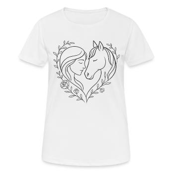 Liebe zwischen Mädchen und Pferd - Frauen T-Shirt atmungsaktiv - Weiß - Vorne - AI Model Female 172 dark (172cm)