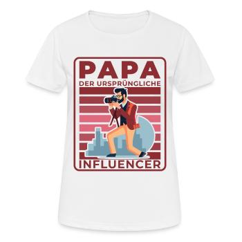 Papa: Der ursprüngliche Influencer - Frauen T-Shirt atmungsaktiv - Weiß - Vorne - AI Model Female 172 dark (172cm)