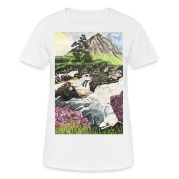 Island Kirkjufell Reisen Wandern Iceland Vulkan - Frauen T-Shirt atmungsaktiv - Weiß - Vorne - AI Model Female 172 dark (172cm)