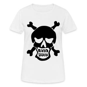 Rocknroll Skull - Frauen T-Shirt atmungsaktiv - Weiß - Vorne - AI Model Female 172 dark (172cm)