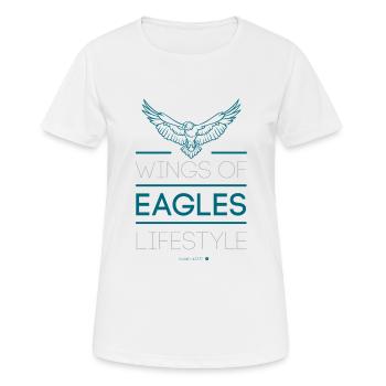 Ailes Eagles Lifestyle Jt4Christ Christian T-shirt - T-shirt respirant Femme - blanc - Devant - AI Model Female 172 dark (172cm)