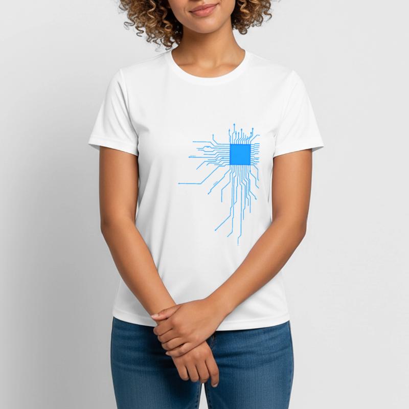 board blue computer pc admin core cpu nerd code Women's Breathable T-Shirt