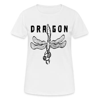 Insecte libellule avec inscription de dragon - T-shirt respirant Femme - blanc - Devant - AI Model Female 172 dark (172cm)