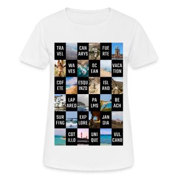 Fuerteventura Grid - Women's Breathable T-Shirt - white - Front - AI Model Female 172 dark (172cm)