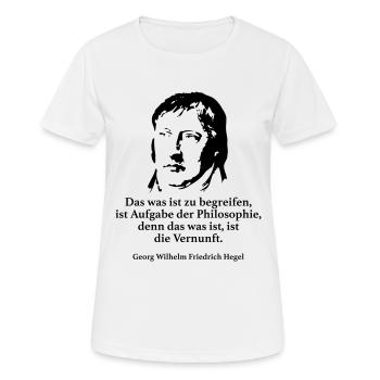Hegel: Das was ist zu begreifen, ist Aufgabe der - Frauen T-Shirt atmungsaktiv - Weiß - Vorne - AI Model Female 172 dark (172cm)