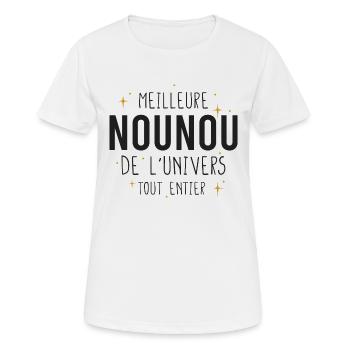 Nounou cadeau drôle humour nourrice baby sitter - T-shirt respirant Femme - blanc - Devant - AI Model Female 172 dark (172cm)