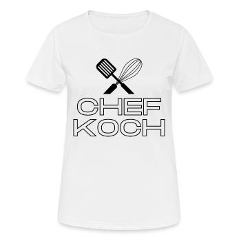Chef Koch - Frauen T-Shirt atmungsaktiv - Weiß - Vorne - AI Model Female 172 dark (172cm)