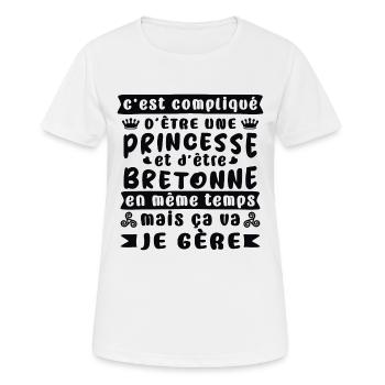 princesse bretonne cadeau,breizh,femme bretagne - T-shirt respirant Femme - blanc - Devant - AI Model Female 172 dark (172cm)