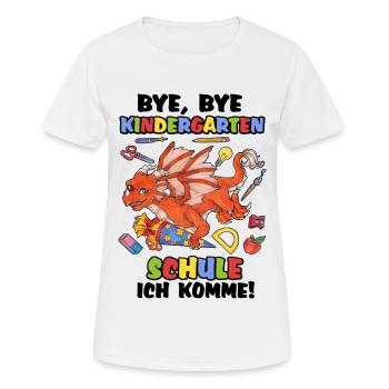 Niedlicher Drache Einschulung Kind Zuckertüte - Frauen T-Shirt atmungsaktiv - Weiß - Vorne - AI Model Female 172 dark (172cm)